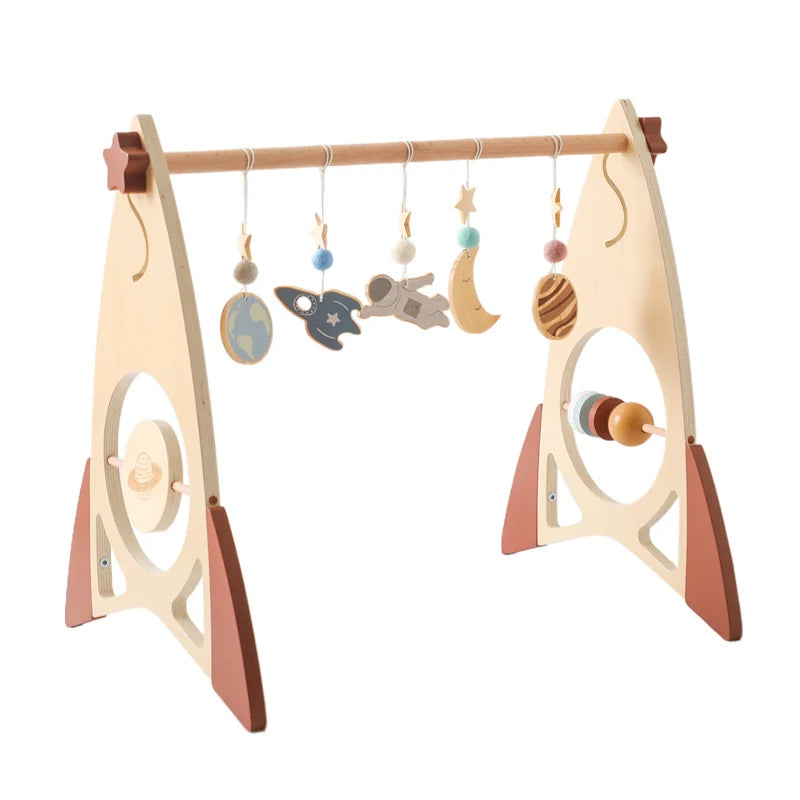Wooden Rocket Baby Activity Gym Frame & Montessori Toys