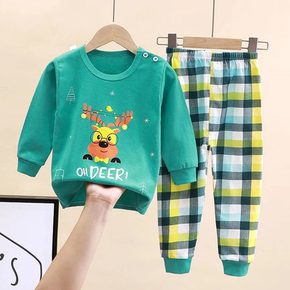 Boys Cotton Pajama Set – Soft Autumn Sleepwear for Babies & Kids
