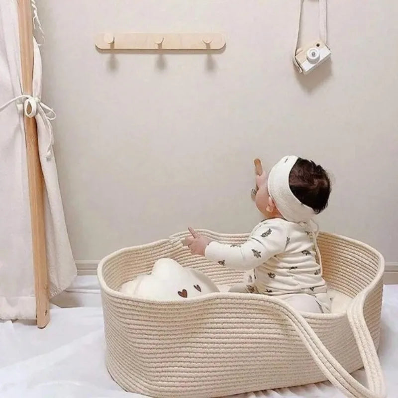 Woven Nursery Cradle Carrying Basket