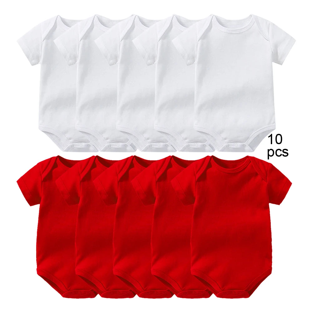 Basic Solid Grows & Jumpers Set for Infants (10 Pieces)