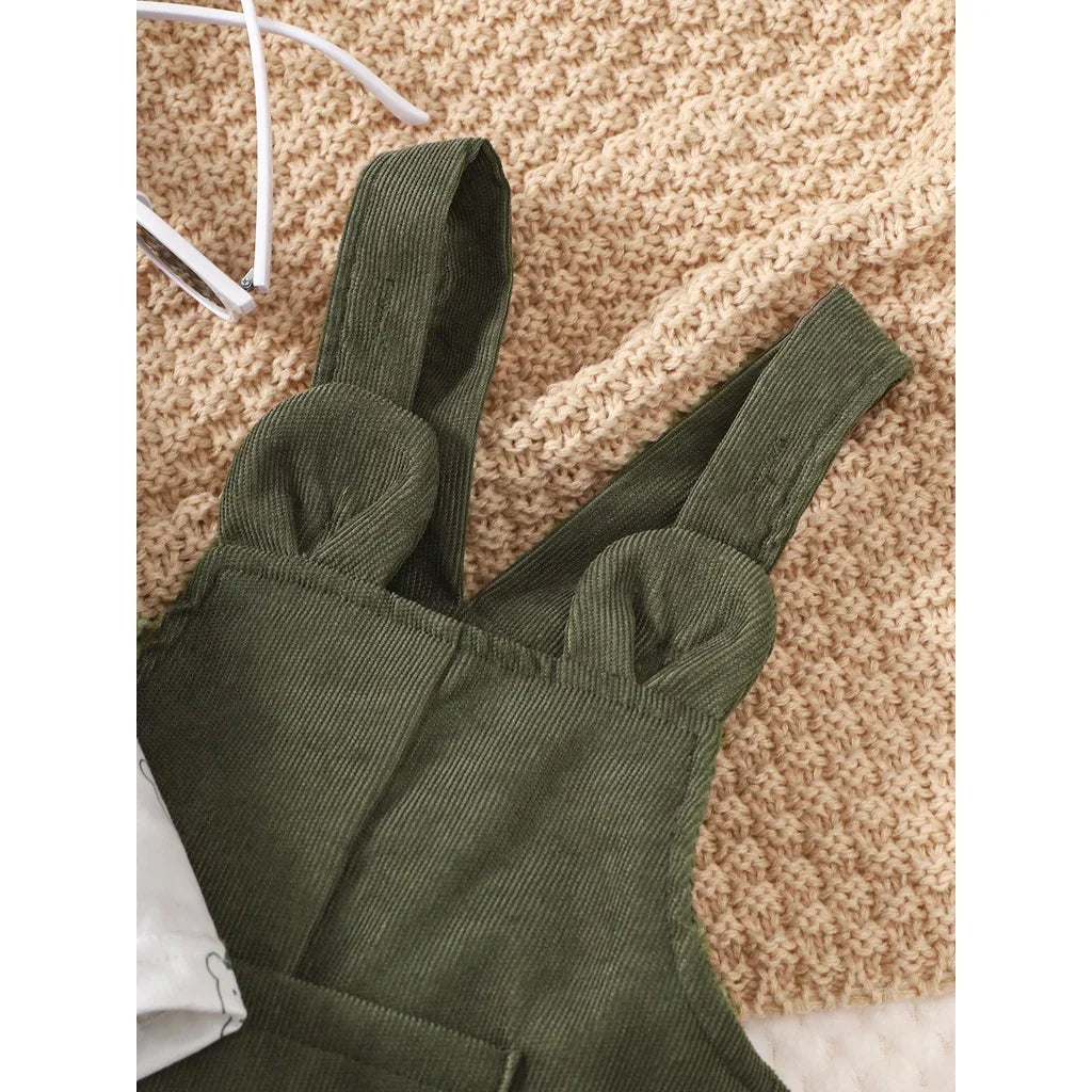 Fashion Bear Print Baby Boy 2PCS Bodysuit Costume