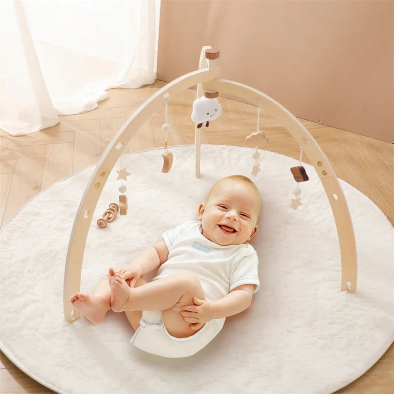 Wooden Baby Gym Frame with Montessori Crochet Celestial Toys