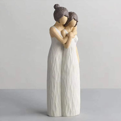Mother-Daughter Sister Embrace Art Figurine