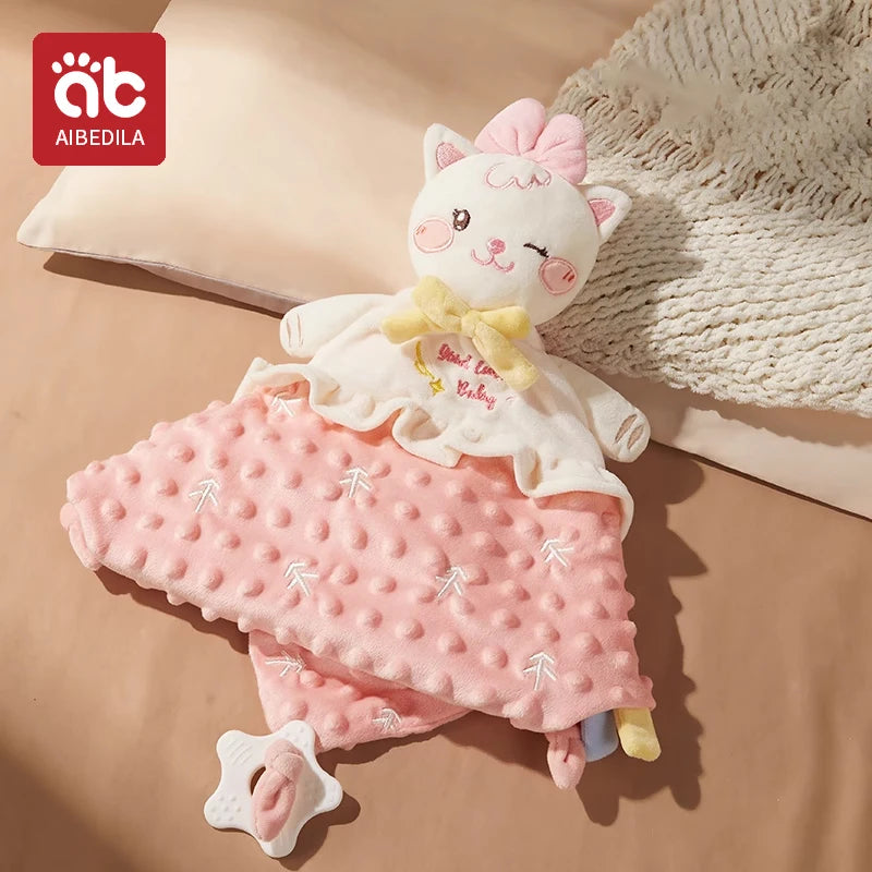 Plush Animal Security Blanket - Soft Baby Sleeping Comforter