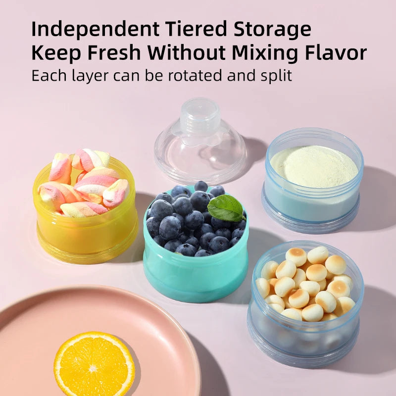 Portable 4-Layer Milk Powder & Snack Storage