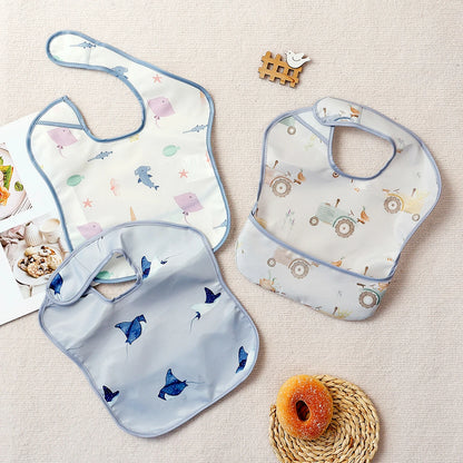 HappyFlute 3-Pack Waterproof PUL Bibs | Reusable Animal Print Set