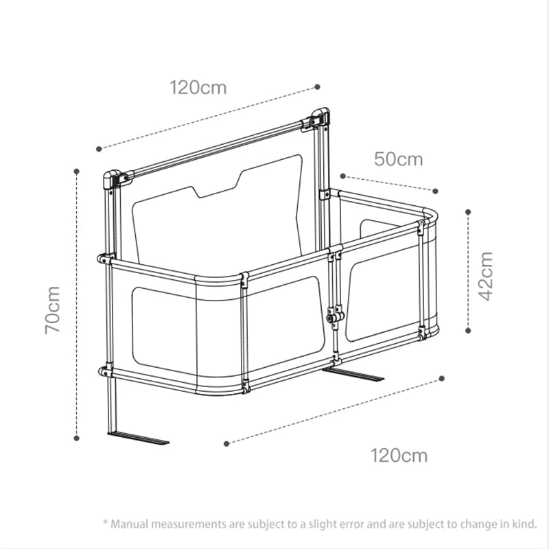 Portable Foldable Baby Crib Safety Rails Anti-Drop Design for Newborns Lightweight Bedside Sleeper with Breathable Mesh Easy Ass