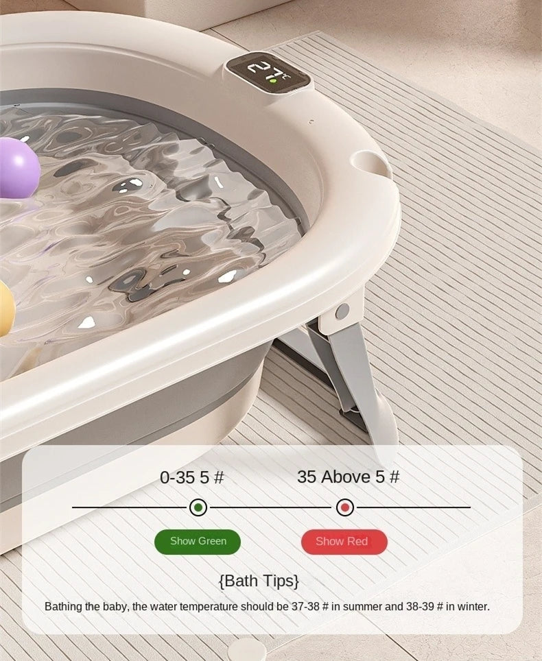 Space-Saving Collapsible Baby Bath with Cushion