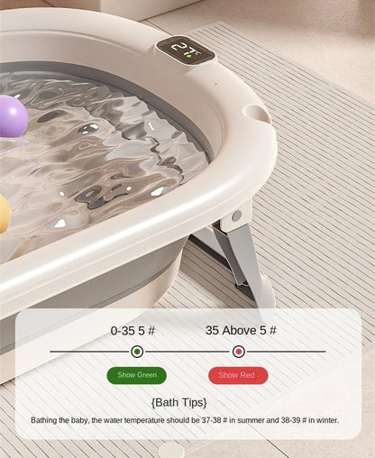 Space-Saving Collapsible Baby Bath with Cushion