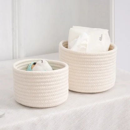 Handmade Cotton Rope Woven Storage Basket