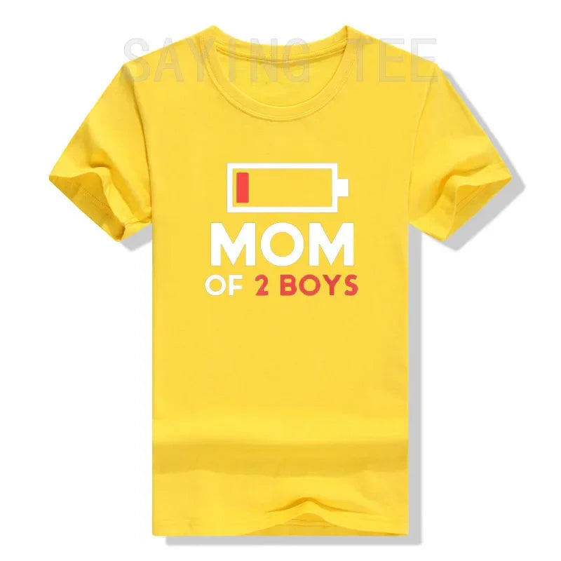 Cute "Mama of 2 Boys" Saying T-Shirt