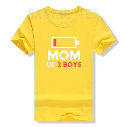 Cute "Mama of 2 Boys" Saying T-Shirt