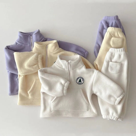 2-Piece Kids Fleece Pullover & Pants Outfit