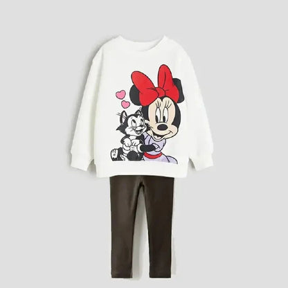 Kids Cartoon Print Sweatshirt & Sweatpants Set