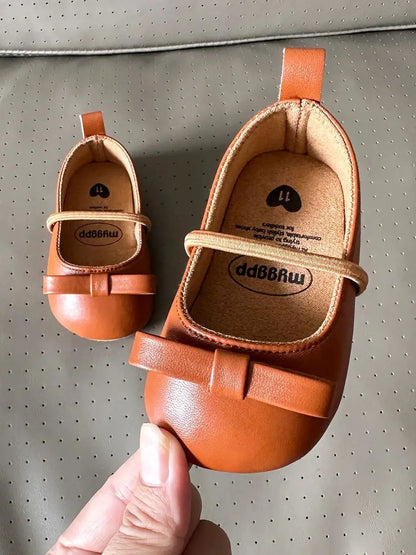 Newborn Leather Shoes: Anti-slip Rubber Sole