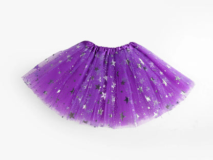 Girls Tulle Star Sequins Princess Tutu Skirt