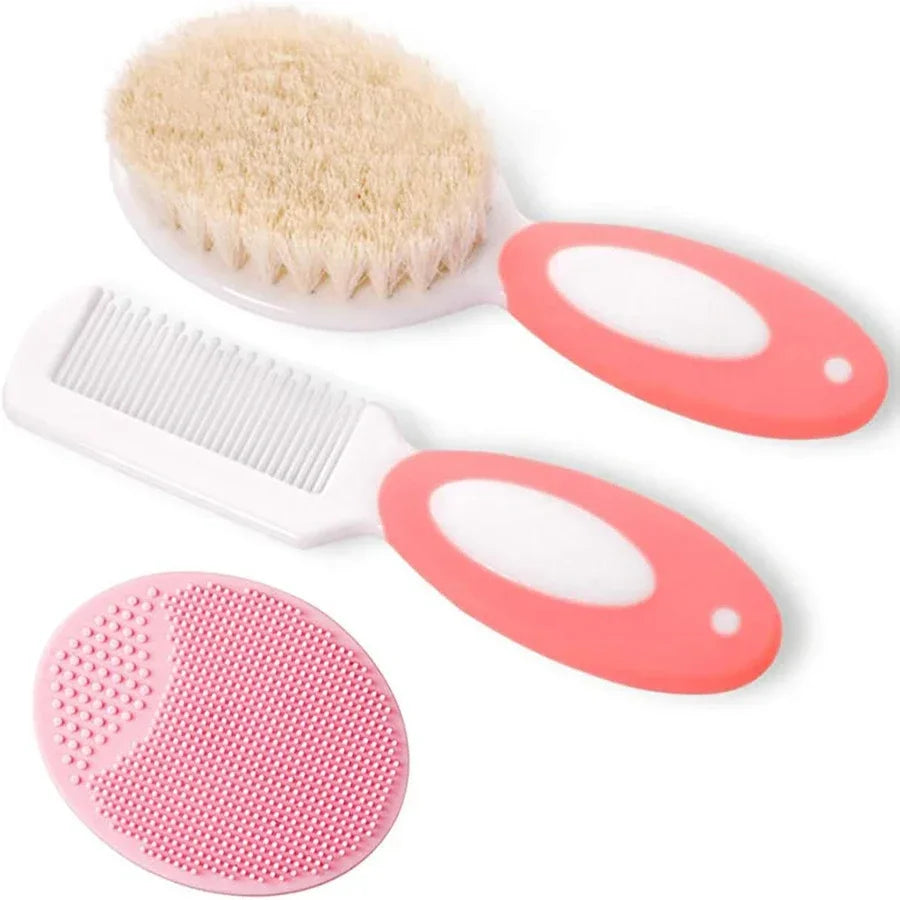 Soft Silicone & Bristle Baby Hair Care Set | Cradle Cap Brush