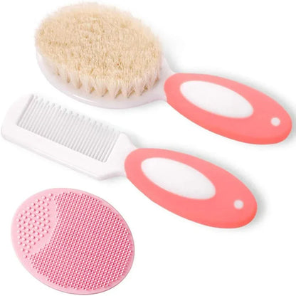 Soft Silicone & Bristle Baby Hair Care Set | Cradle Cap Brush
