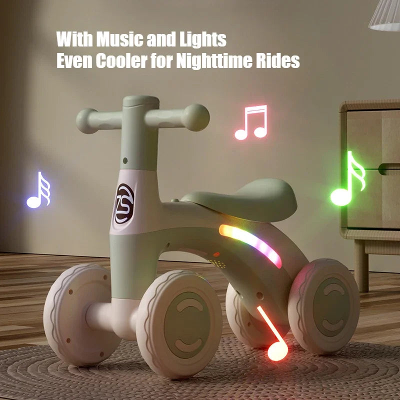 4-Wheel First Balance Ride-On Toy with Safety Wheels