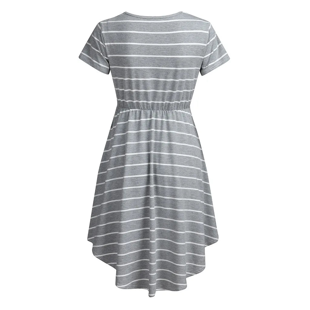 Striped Dress For Breastfeeding