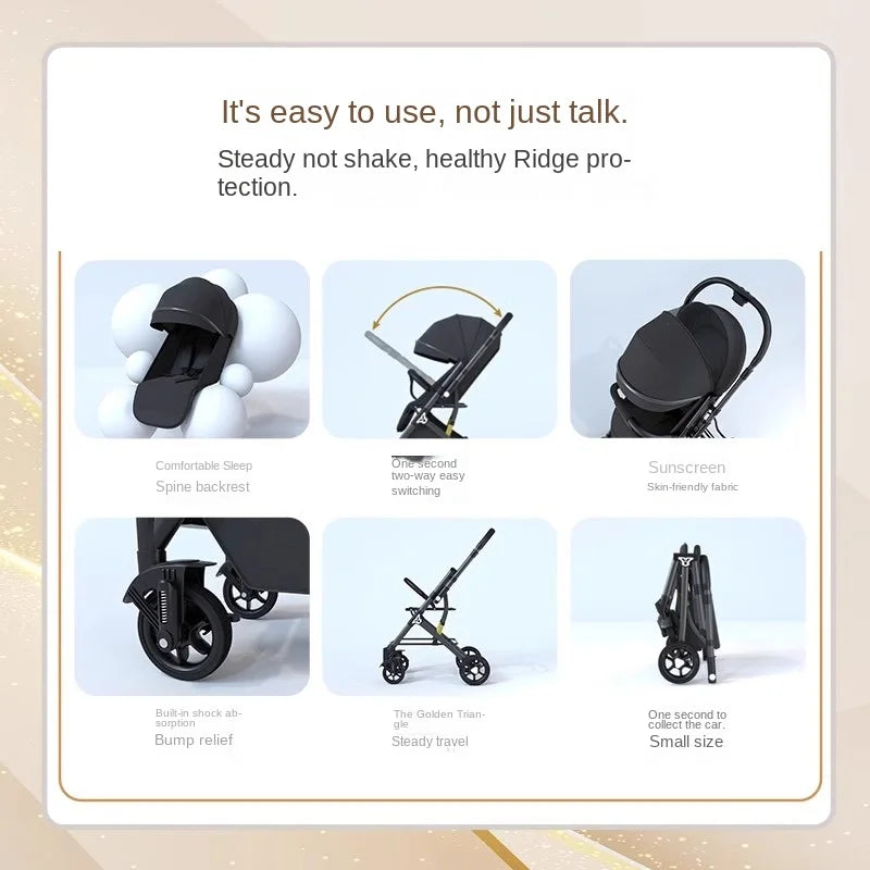 Lightweight stroller Two-way Push Stroller