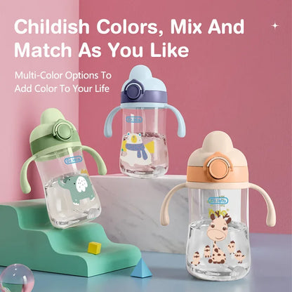 Portable Water Bottle 300ml With Straw