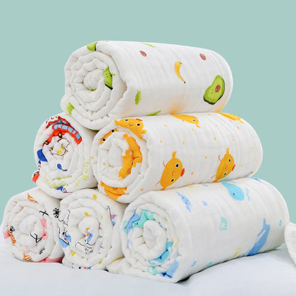 4-Layer Cotton Gauze Baby Bathrobe & Swaddle