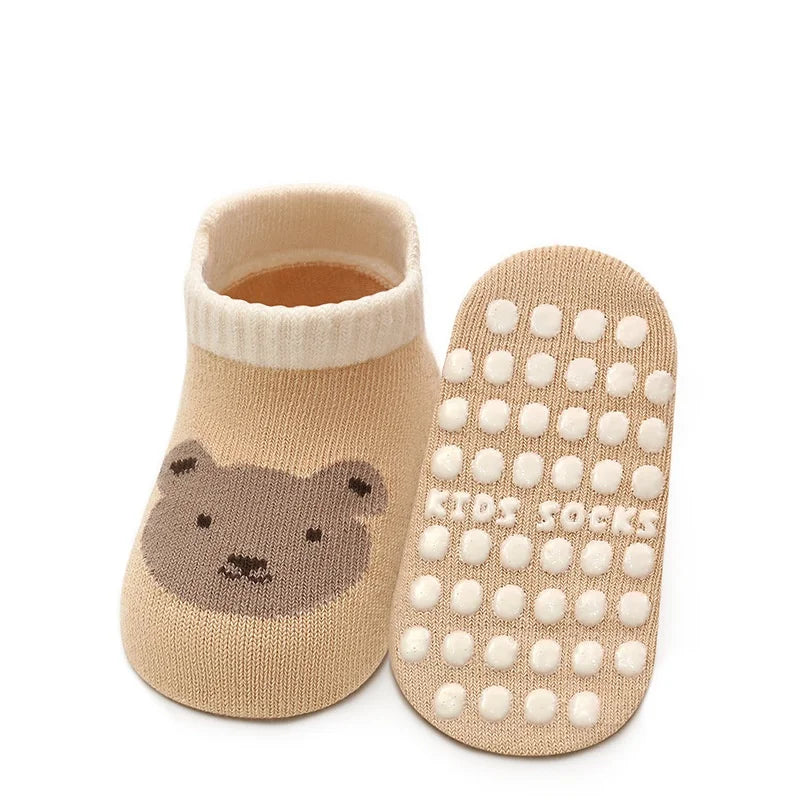 Kids Anti-Slip Floor Socks - Cotton Cartoon Toddler Gripper Socks
