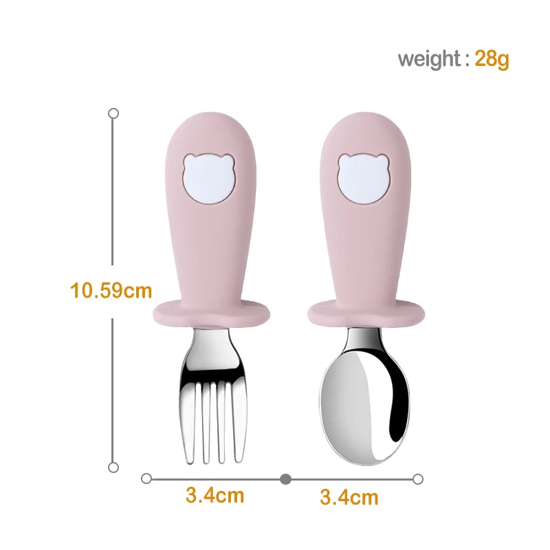 Baby Feeding Solid Food Spoon Fork Set