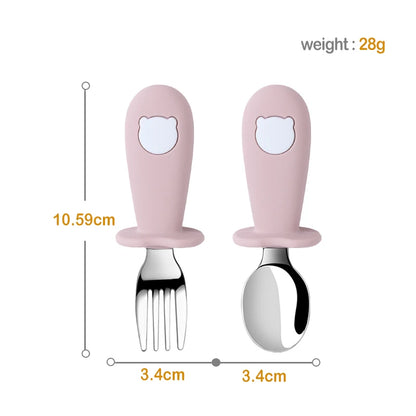 Baby Feeding Solid Food Spoon Fork Set