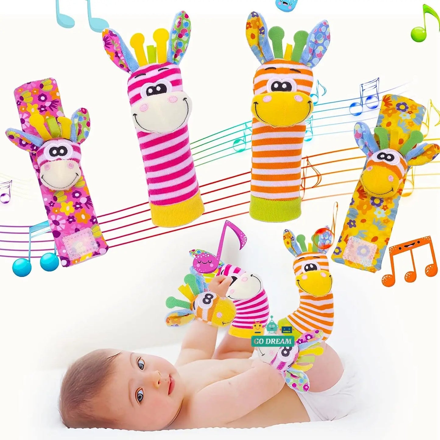 Baby Cute Wrist Rattle Socks