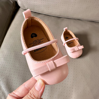 Newborn Leather Shoes: Anti-slip Rubber Sole