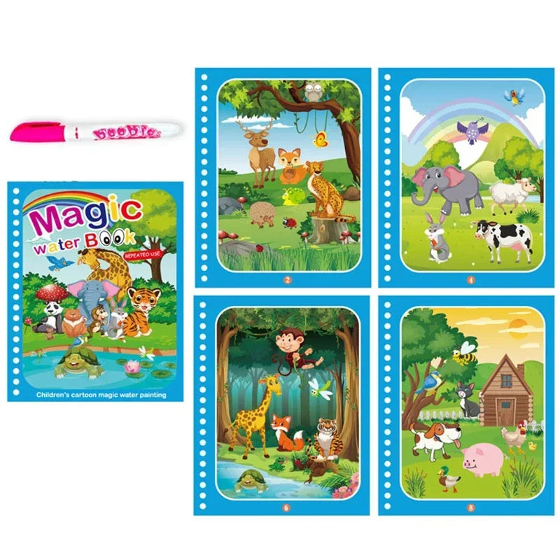 Mess-Free Water Coloring Book for Early Education