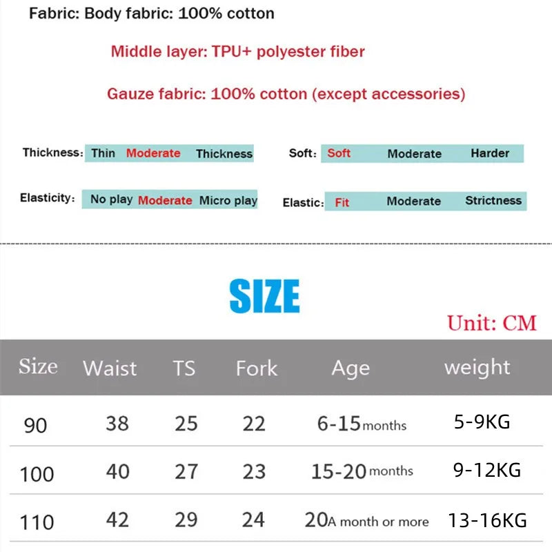 Baby Potty Training Pants Nappies Boys Girl Cotton Cloth Panties Reusable Underwear Washable Water Proof Diaper