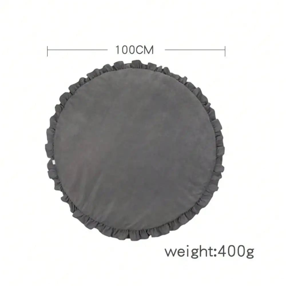 Soft Cotton Padded Baby Play Mat & Floor Carpet (Lace Trim)