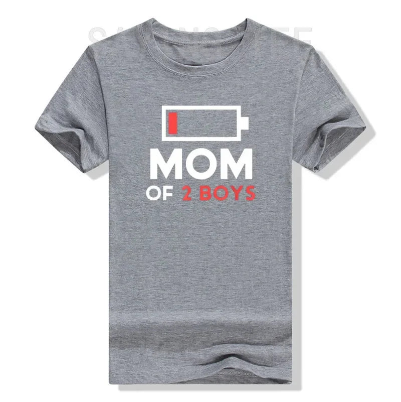 Cute "Mama of 2 Boys" Saying T-Shirt