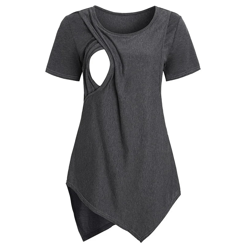 Casual Short Sleeve Nursing & Breastfeeding Top