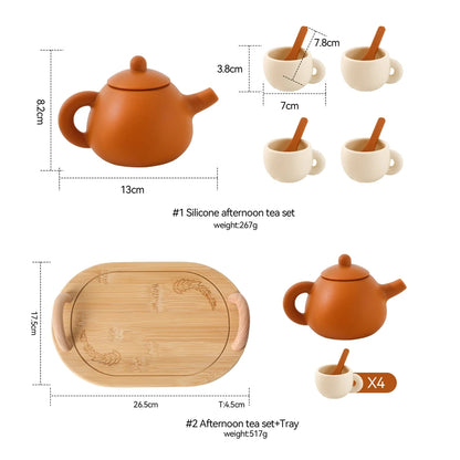 Wooden Afternoon Tea Set Toy For RolePlay