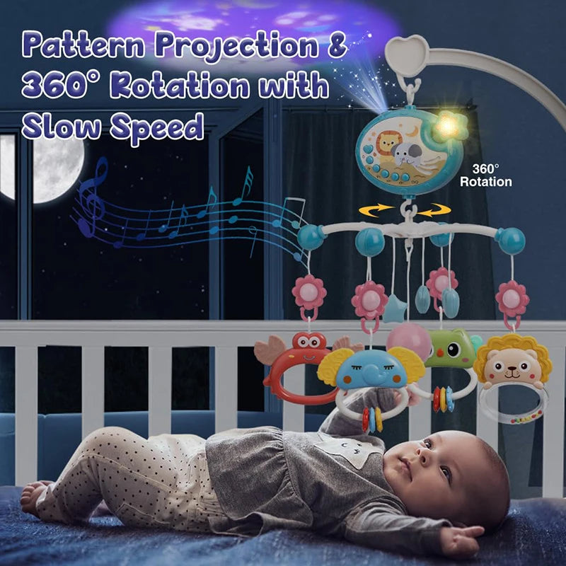 Remote Control Baby Crib Mobile: Music, Lights, & Projector