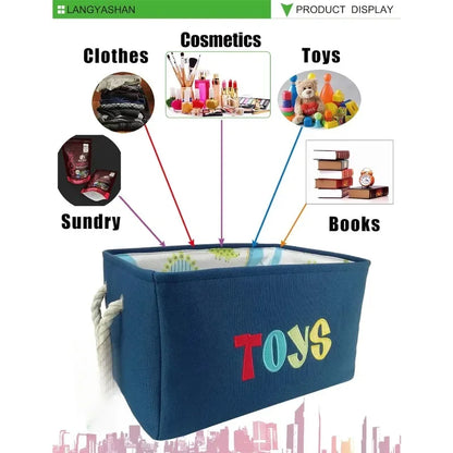 Foldable Canvas Laundry & Toy Storage Basket