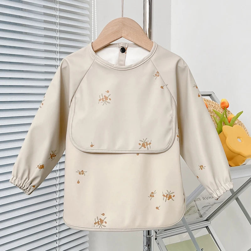 Waterproof Long Sleeve Baby Smock | Full-Coverage Feeding Apron (0-5Y)