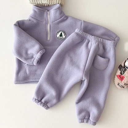 2-Piece Kids Fleece Pullover & Pants Outfit