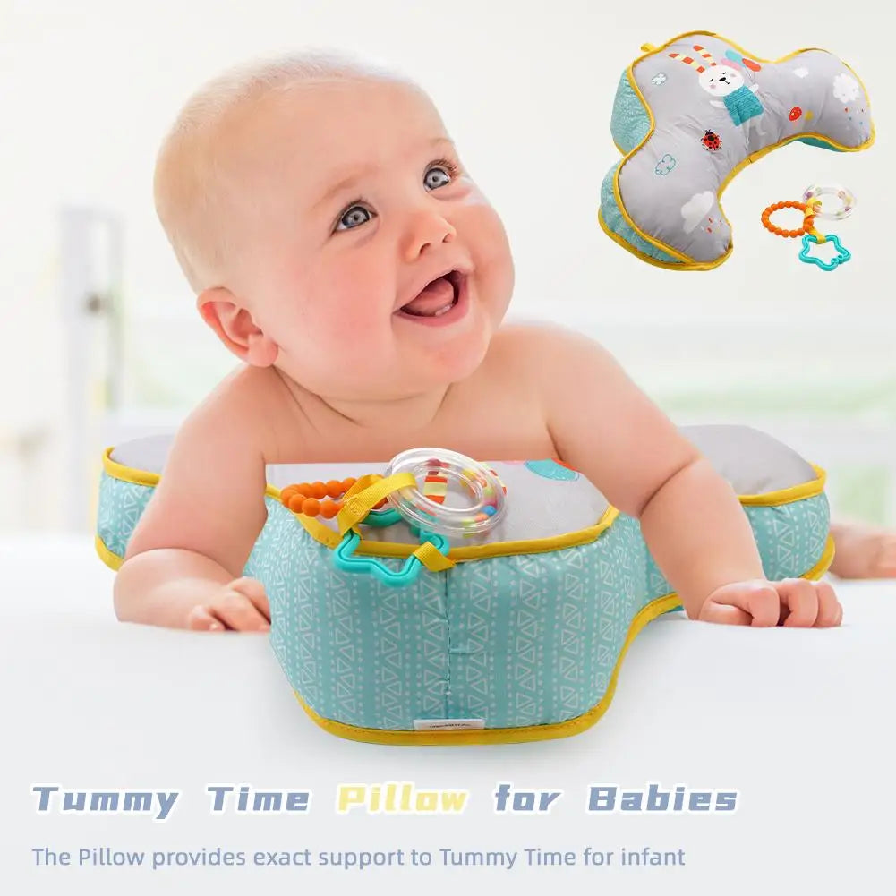 Baby Tummy Time Toy & Pillow - High Contrast Sensory Training