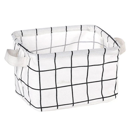 Foldable Cotton Linen Mini Storage Basket