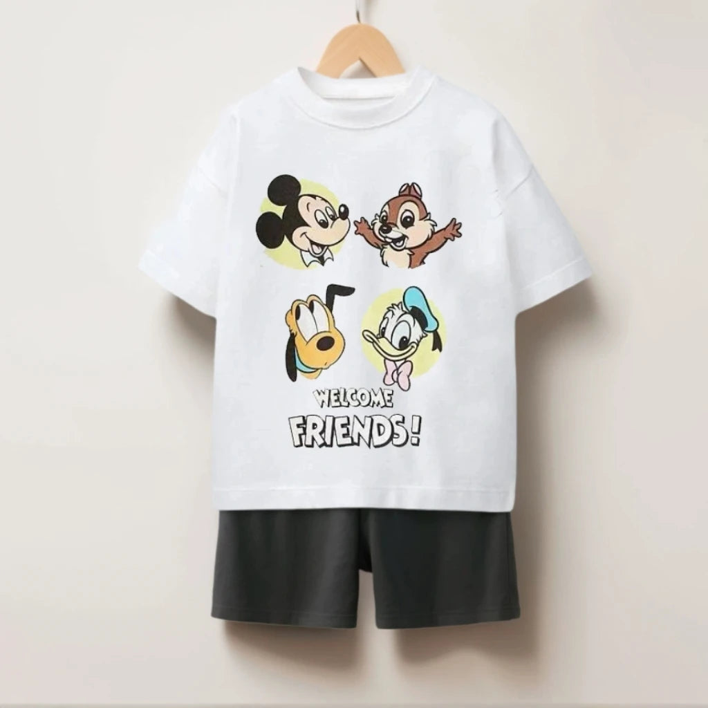 Kids Two-Piece Summer Outfit – Trendy Printed Sports Set