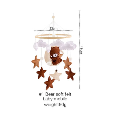 Soft Felt & Wooden Animal Baby Crib Mobile with Music