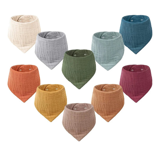 Solid Color Cotton Baby Bandana Bibs