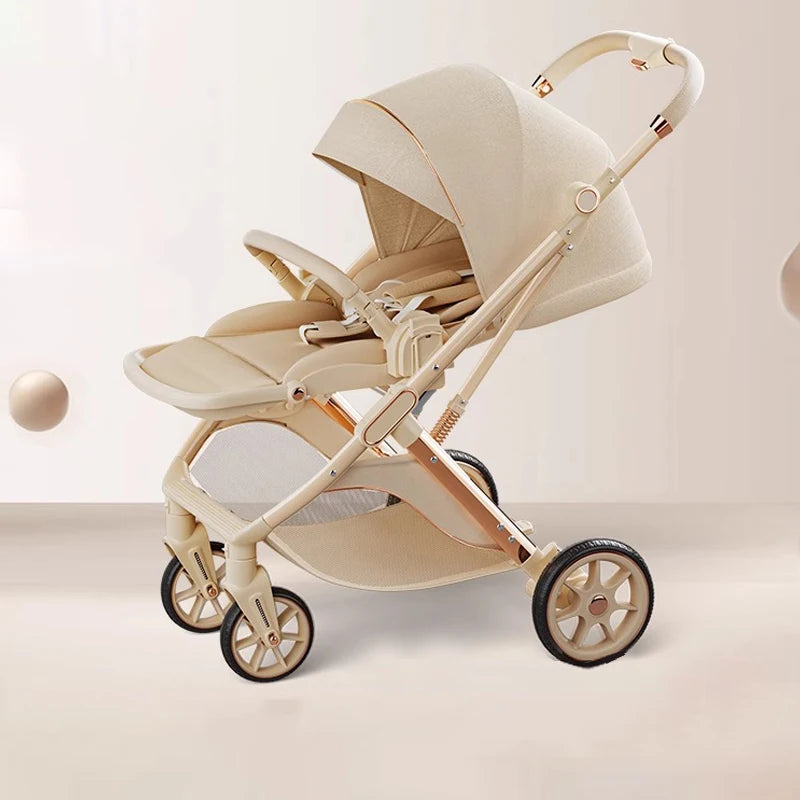 Lightweight Folding Baby Stroller. Two-way Push Anti Vibration Wheels