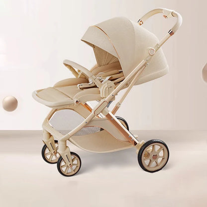 Lightweight Folding Baby Stroller. Two-way Push Anti Vibration Wheels
