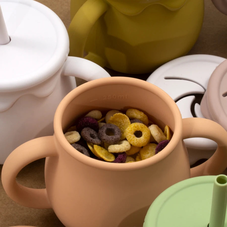 Portable 3-in-1 Baby Sippy, Snack, & Learning Cup